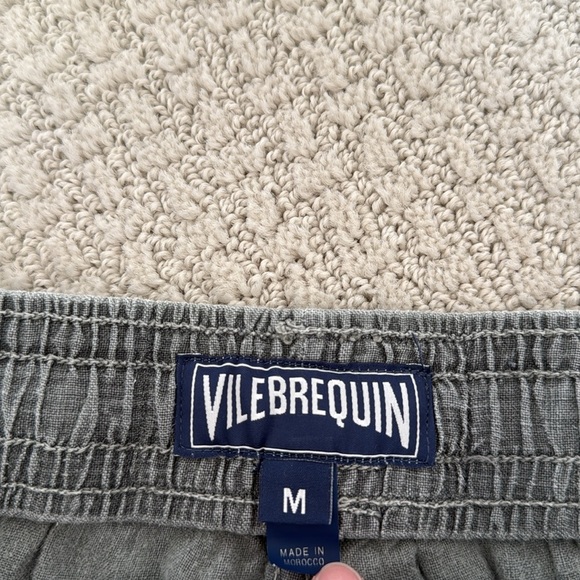 Vilebrequin Baie Straight-Leg Linen Drawstring Cargo Shorts Green - Picture 5 of 9